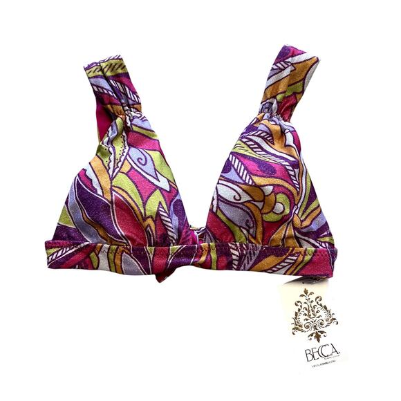 BECCA Other - NWT Becca Women's Psychedelica Shirred Bikini Swim Top Small
